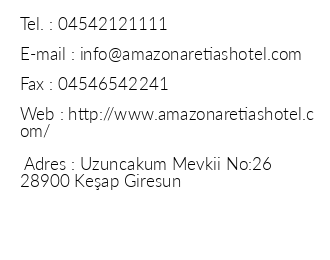 Amazon Aretias Hotel iletiim bilgileri